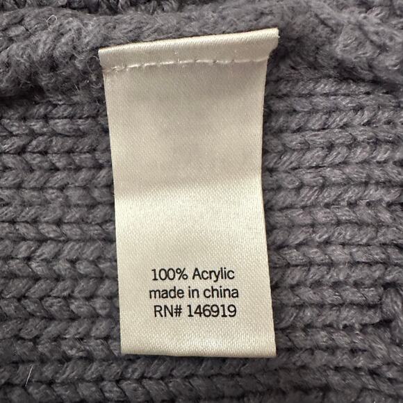 Mudd Size Large Semi-Loose Knit Cropped Dark Gray Sweater - Picture 6 of 9